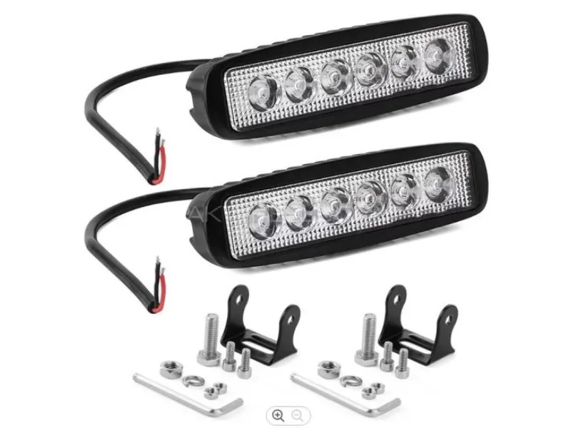 Universal DRL LED Lights for Car Bumpers | Meteal Body | 6 LED |  1Set Image-1