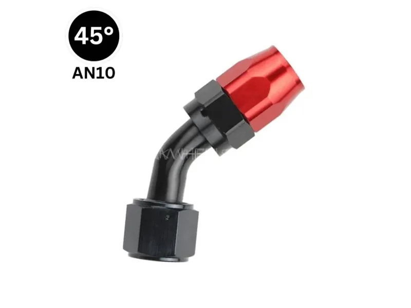 10AN 45 Degree Swivel Hose End Fitting Oil Tube Adapter for Braided CPE Fuel Line Hose Black & Red Image-1