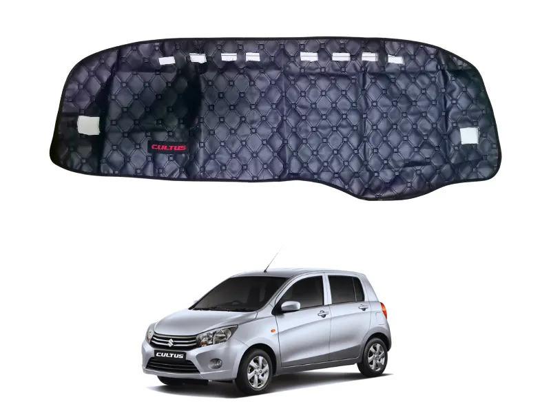 7D Vinyle Dashboard Mat | Cross Stitched Black | Suzuki Cultus | Luxury Quality | 1PC