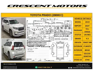 Toyota Prado TX L Package 2.8 D 2019 for Sale