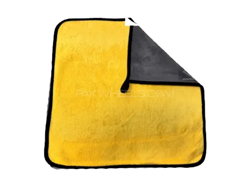 Microfiber Cloth 40X40 Yellow & Grey 700GSM-Car Cleaning Cloth Image-1
