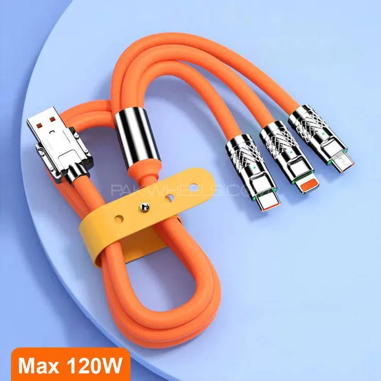 3in1 Fast Charging data cable 120watt Image-1