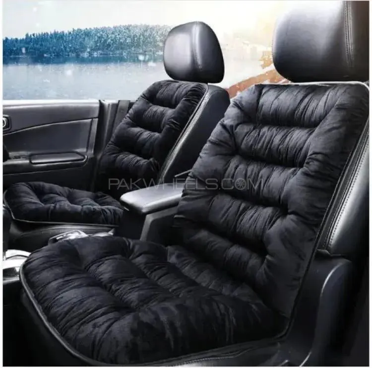 Universal Front Seats Car Seat Cushion Velvet Fabric Image-1