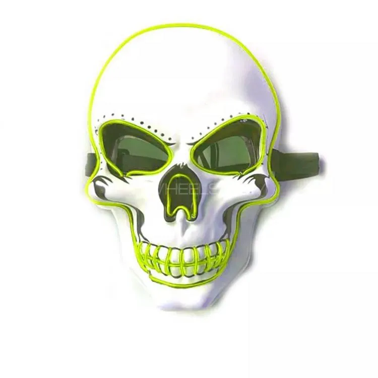 Universal Devil Head Neon Halloween Mask, Led Purge Mask 3 Lighting Modes For Costplay 1 Pc(Green) Image-1